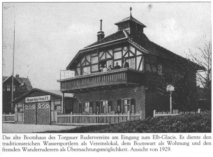 Foto und Text zum alten Bootshaus im Jahr 1929