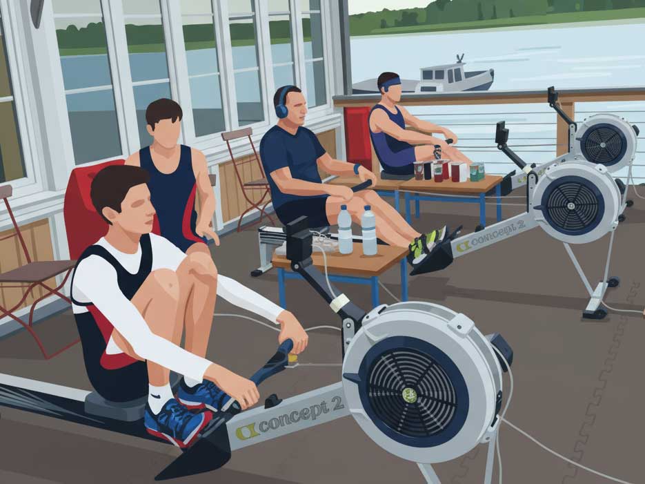 Grafik Sportler auf dem Ergomether